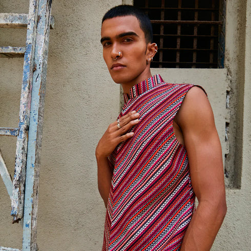 Bohemian Stripe Print Bundi