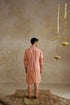 Blush Kurta Set With Printed Jacket