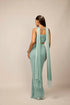 Powder Blue Single Drop Draped Skirt Set