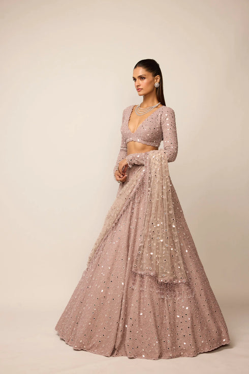 Ash Pink Lehenga Set