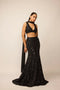 Black Fishcut Lehenga Set