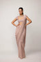 Ash Pink Sequins Embroidered Draped Saree Set