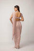Ash Pink Sequins Embroidered Draped Saree Set