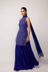 Cocktail Blue Satin Sharara Set