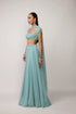 Powder Blue Geogette Skirt Set