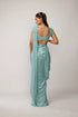 Powder Blue Draped Saree Set