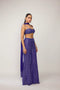 Cocktail Blue Blouse With Sharara Set