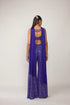 Cocktail Blue Blouse With Sharara Set