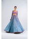 Ice Blue Linear Drop Lehenga Set