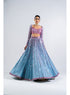 Ice Blue Linear Drop Lehenga Set