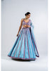 Ice Blue Mirror Seam Lehenga Set