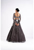 Charcoal Grey Linear Drop Lehenga Set