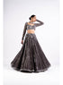 Charcoal Grey Linear Drop Lehenga Set