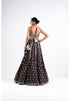 Charcoal Grey Flower Lehenga Set