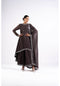 Charcoal Grey Asymetrical Kurta Set With Dupatta