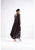Charcoal Grey Asymetrical Kurta Set With Dupatta