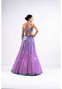 Mauve Linear Drop Lehenga With Metallic Blouse