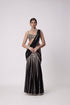 Black Pre Draped Saree Set