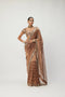 Copper Shimmer Organza saree set
