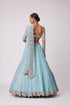 Powder Blue Organza Mirror Embroidered Lehenga Set