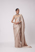 Light Beige Satin Saree Set