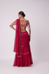 Crimson Red Multi-Tier Saree Set