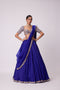 Persian Blue Organza Hand Embroidered Lehenga Set