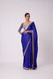 Persian Blue Satin Saree Set