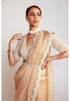 Beige V Neck Saree Set