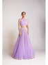 Lilac Chandelier Pearl Halter Neck Crop Top Skirt Set