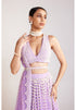 Lilac V Neck Pearl Chandelier Lehenga Set