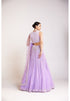 Lilac V Neck Pearl Chandelier Lehenga Set