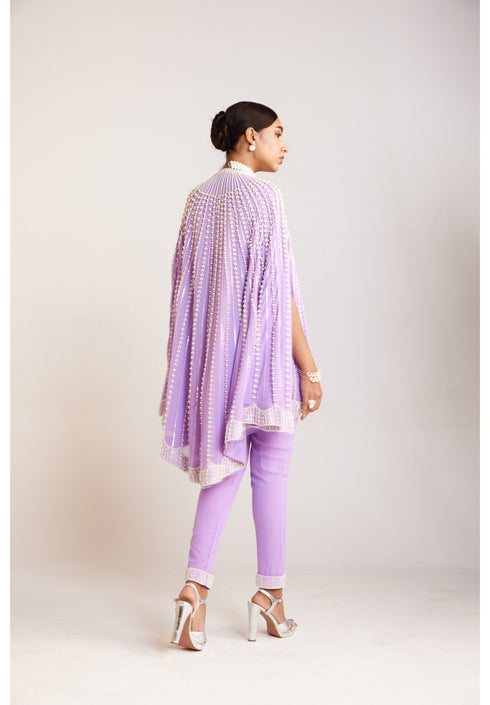 Lilac Asymmetrical Cape Set