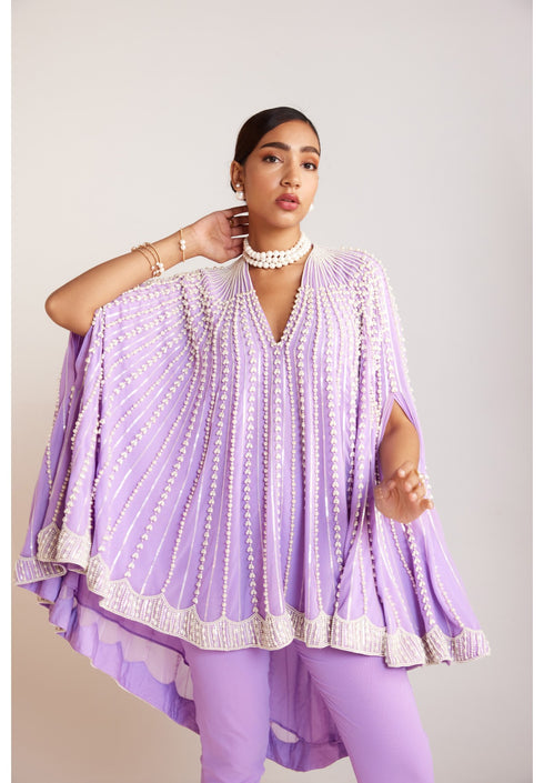 Lilac Asymmetrical Cape Set