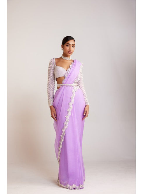 Lilac Saree Set