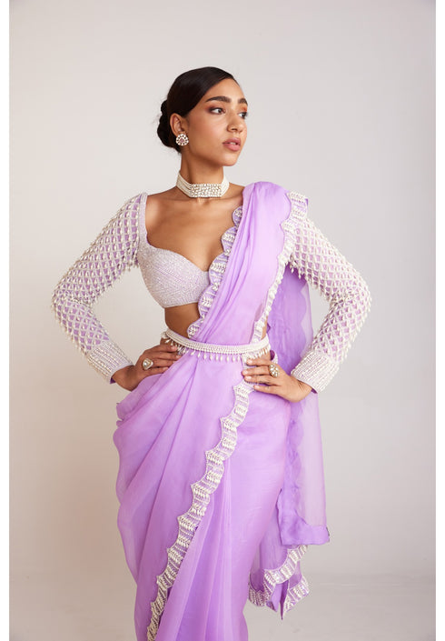 Lilac Saree Set