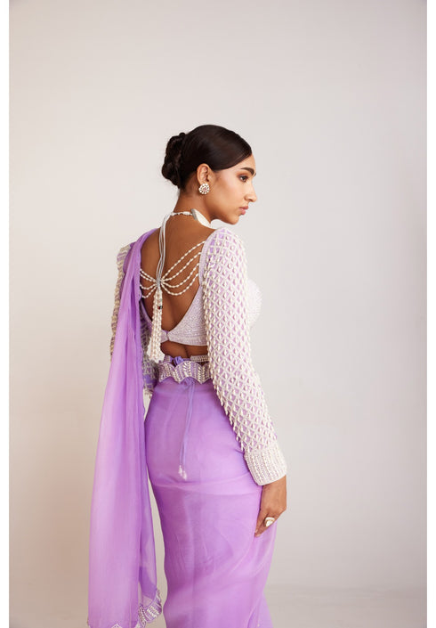 Lilac Saree Set
