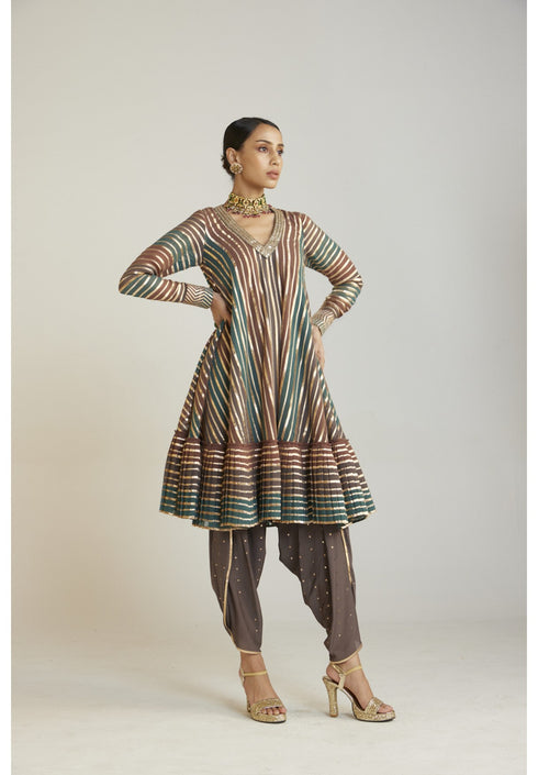 Mud Green A Line Dhoti Kurta Set