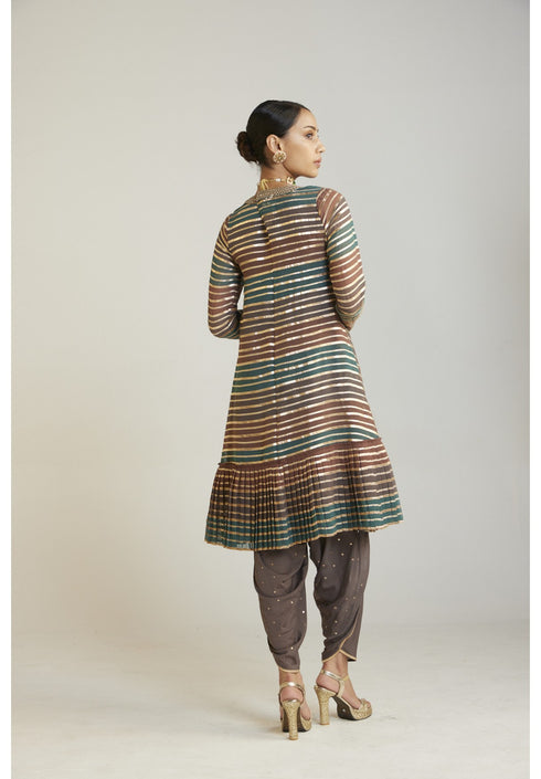 Mud Green A Line Dhoti Kurta Set