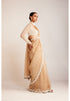 Beige Pearl Embellished Saree