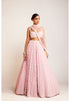 Powder Pink Pearl Flower Lehenga