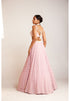 Powder Pink Pearl Flower Lehenga
