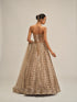 Light Beige Big Mirror Cutwork Lehenga With Corset Set