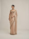 Light Beige Diamond Cutwork Border Saree Set