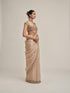 Light Beige Diamond Cutwork Border Saree Set
