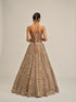 Light Beige Big Mirror Cutwork Crop Top Skirt Set