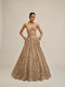Light Beige Big Mirror Cutwork Crop Top Skirt Set