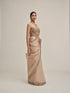 Light Beige Cutwork Border Saree With Corset Set