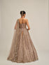 Ash Pink Circular Cutwork Lehenga With Corset Set