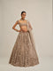 Ash Pink Dense Big Mirror Cutwork Lehenga Set